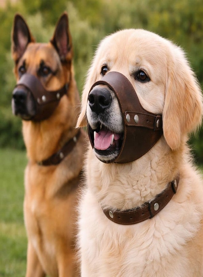 JorVet Leather Muzzle for Dog | Comfortable & Durable to Prevent Biting | Vet-Approved for Safety | Adjustable & Secure Fit | Small | Brown - Image 4